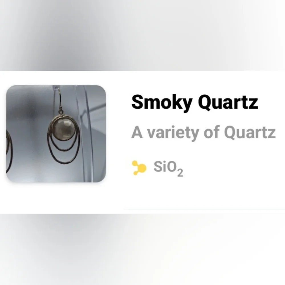 FLASH SALE Smoky Quartz and Sterling silver hook Earrings made in Israel 925 - Picture 8 of 8